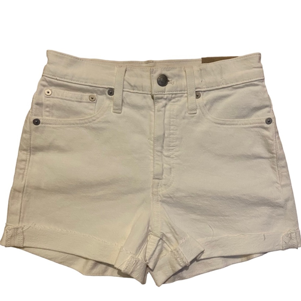 NWT Madewell High Rise Denim Short in Tile White
